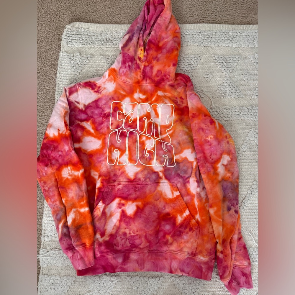 Tie-Dye Hoodie - Pink and Orange